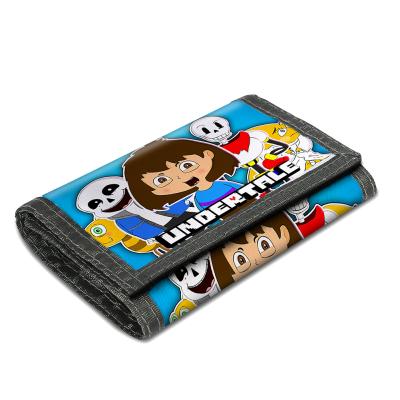 China 2022 Triple Design High Quality Custom Undertale Pattern Super Slim Compact Clip Mini Toddler Coin Wallet Zipper Money Purse for sale