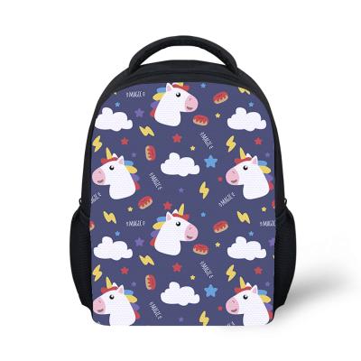 China Customized Picture Unicorn Pattern Anime Cartoon Waterproof 12 Inch Book Children Kids School Bag Backpack for sale