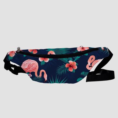 China 2021 Custom Water Proof Waist Sports Bags Flamingo Pattern Running Accessories Belt Wholesale Cosmetics Make Up Ladies Men Tote Bag for sale