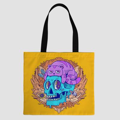 China Custom cute reusable foldable promotion eco Halloween canvas wholesale canvas tote bag for sale