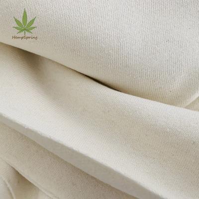 China HempSpring Anti-bacteria Fleece 340gsm Organic Cotton Fabric Hemp Fleece Organic Bamboo T-shirt Bamboo Cloth for sale