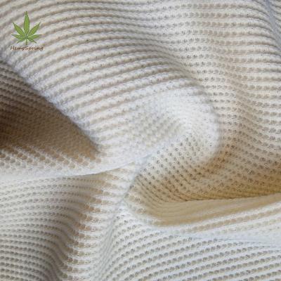 China HempSpring Sustainable Hemp Organic Cotton Waffle Knit Sustainable Blend Fabric T-shirt Waffle Hemp Fabric Waffle for sale