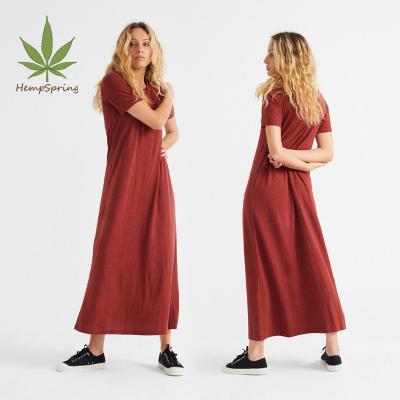 China HempSpring Breathable Hemp Dress For Women Skirt Hemp Summer Woman's Hemp Fabric Dress Eco-Friendly Clothing for sale