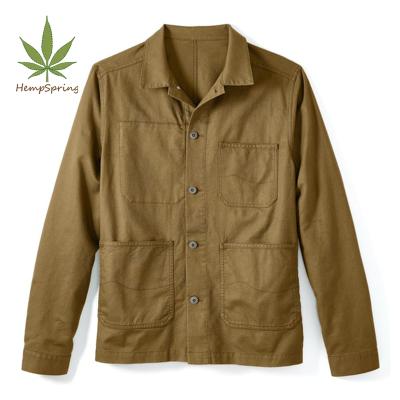 China HempSpring Hemp Jacket Breathable Organic Cotton Men's High Quality Hemp Denim Jacket Casual Clothing for sale