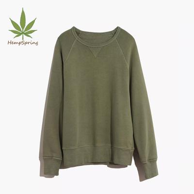 China Wholesale Custom Mens Hempspring Sweatshirt 2021 New Design Breathable Hemp Organic Cotton Man Sweatshirt for sale