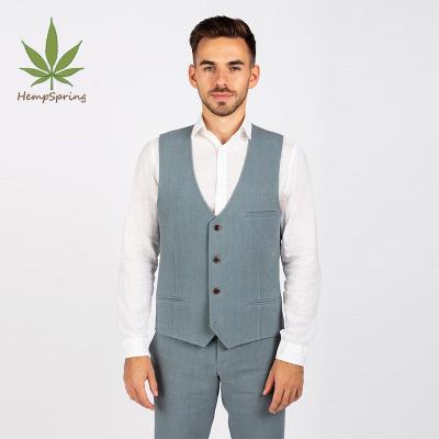 China 100% Fashion Hempspring Hemp Waistcoat Men's Wholesale Custom Cheap Formal Vest QUICK DRY Casual Men's Vest Suit for sale