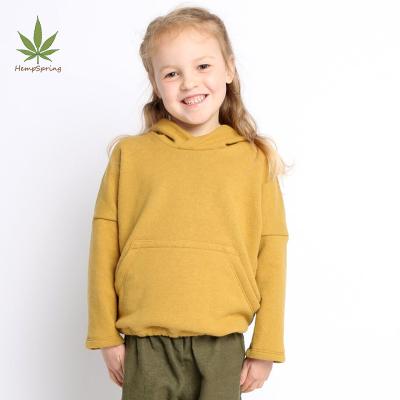 China Breathable HempSpring Kids Organic Hooded Sweatshirt Hemp Fleece Hoodie Cotton Baby Sustainable Baby Crewneck for sale