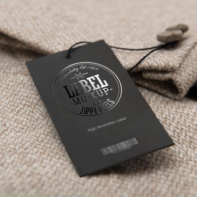 China Sustainable Custom Luxury Product Paper Tag Swing Garment Labels Apparel Hangtag Clothes for sale