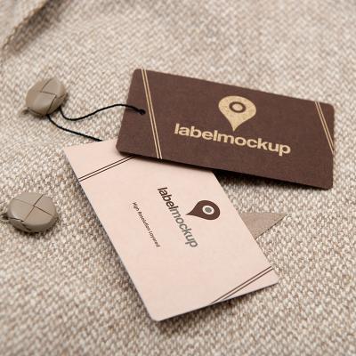 China Viable Custom Brand Logo Paper Jeans Paper Hangtags Clothing Paper Cardboard Tag for sale