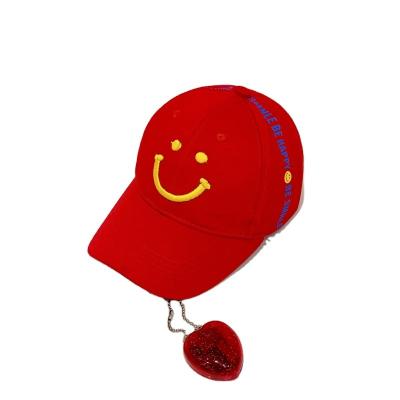 China COMMON Wholesale COMMON Red Yellow Hat White Red Yellow Baseball Hat Kids Baseball Cap Custom Hat Trucker Hat 6 Panel Smile 6 Panel Hat for sale