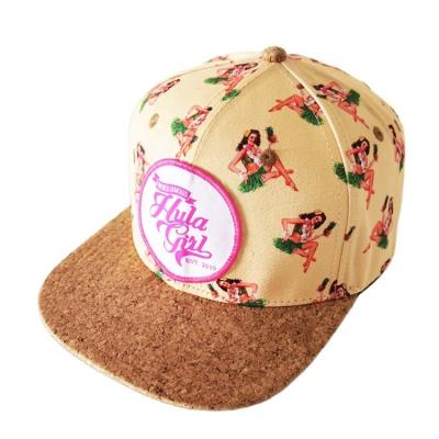 China JOINT Teams Vintage Girls Print Multi Color Snapback Tan Yellow Primitive Snapback Surfing Covers Woven Patch for sale