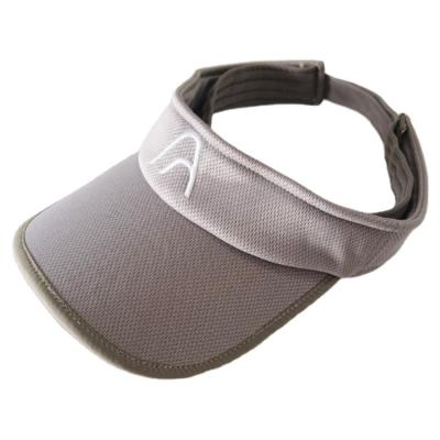 China Gray Striped Custom Logo Oem Embroidery Unisex Sun Visors For Mens Breathable Empty Top Hat for sale