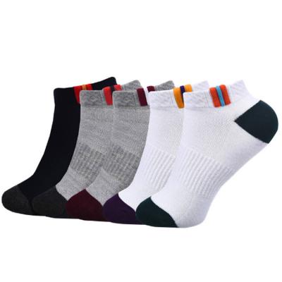 China 2022 High Quality Bamboo Men's Socks Breathable Striped Business Casual Short Sock Antibacterial for sale