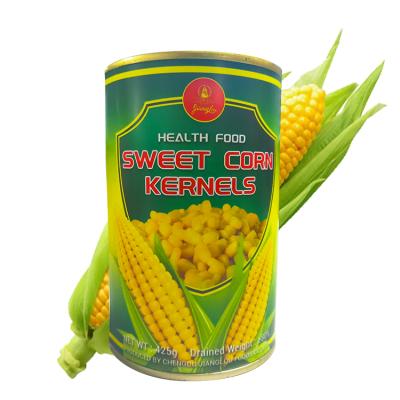 China Artificial Color Around Not Tin Can Custom Order 425g*24 Corn Canned Vegetable Long Storage Healthy Span for sale