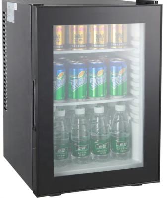 China Hotel 40L Showcase Semi-condenser Minibar, 40L Glass Door Mini Bar, Hotel Cold Drink Mini Fridge Refrigerator Small Mini for sale