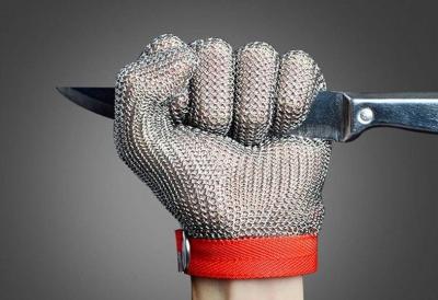 China SS304 Stainless Steel Mesh Gloves , Stainless Steel Ring Mesh For Kitchen for sale