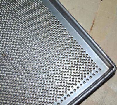 China Metal Perforated Baking Serving Tray For Oven , Stainless Steel Food Tray for sale