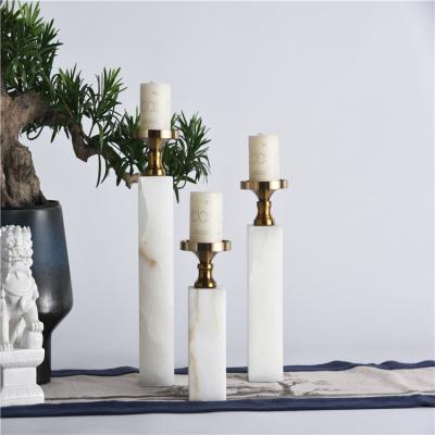 China China Factory Custom Unique Luxury Unique High End Marble Candle Holder For Home Decoration Wedding Home Decoration for sale