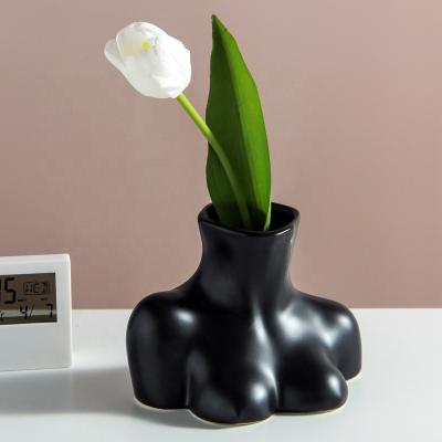 China Nordic minimalist creative half body vase ceramic art decoration for sale