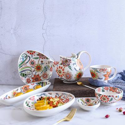 China Viable Color Viable High Temperature Medium Glazed Ceramic Mug Teapot Capsule Dish Soup Bowl Rice Bowl Shallow Afternoon Tea Dinnerware for sale