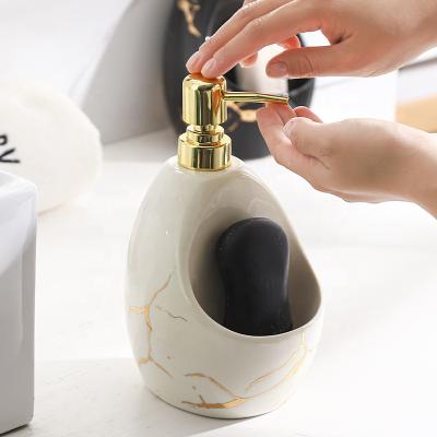 China Durable Ceramic Hand Sanitizer Bath Milk Bottle Bathroom Supplies for sale