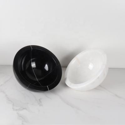 China Modern Simple Nordic Marble Round Fruit Eco-Friendly Eco-Friendly Tray Ornaments for sale