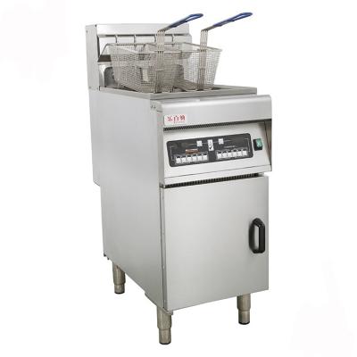 China Hotels Commercial 28L Electric Digital Control Floor Potato Chips Fish Chicken Deep Fat Fryer for KFC Fast Food Restaurant for sale