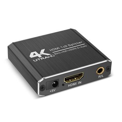 China 2port hdmi splitter 1 in 2 hdmi splitter 1x2 SPLITTER 4K@60Hz 3D HDMI with 3.5mm R/L audio output 58x52x15mm for sale