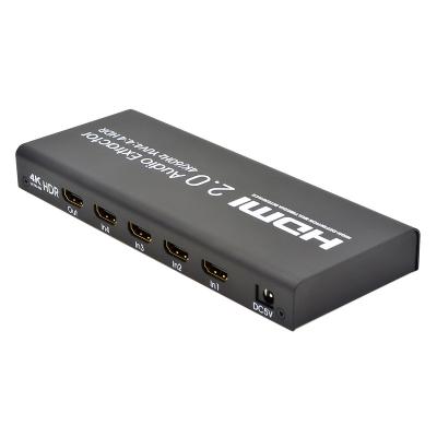 China 4k 60Hz Ultra HD 4x1 HDR HDMI Changer Extractor HDMI 2.0 Switcher 4x1 Switcher Box With Optical SPDIF 3.5mm Audio Out 138x 670x 21 mm for sale