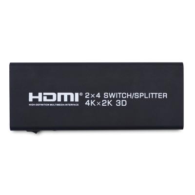 China AOEYOO OEM/ODM 4K 2x4 HDMI Metal Switch Splitter 2 in 4 for sale