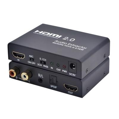 China Aoeyoo HDR 4K/60Hz HDMI Digital Audio Extractor HDCP 2.2 to HDMI Stereo Analog+Audio Converter+Optical Toslink SPDIF+RCA L/R for sale