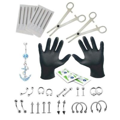 China FASHIONABLE Professional Navel Ring Body Piercing Kit Boat Anchor Navel Piercing Tool Kit Stainless Steel 14G for sale