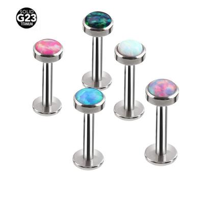 China 10Pcs/Set Trendy G23 Titanium Piercing Lip Rings Opal Labret Stud Piercing For Women Men Lip Piercing Jewelry for sale