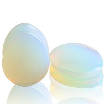 China 10Pairs/Set FASHIONABLE Teardrop Opalite Ear Plug and Natural Stone Ear Tunnels Piercing Ear Expanders Stretcher Body Jewelry for sale