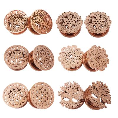 China High Quality TRENDY Screw Bling Ear Tunnel Plugs Stainless Steel Ear Gauge Plugs Piercing Earrings Expander Body Jewelry for sale