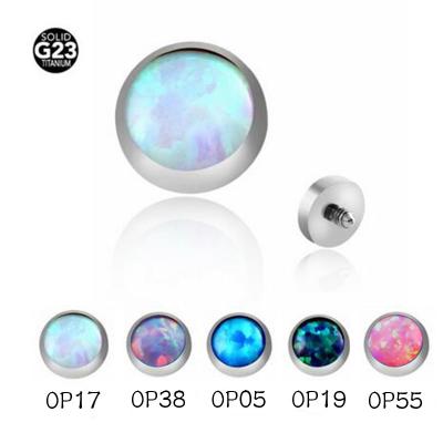 China 10Pcs/Set TRENDY Titanium Steel G23 Opal Dermal Anchor Head Labret Ring Ear Tragus Head Body Jewelry Piercing Accessory For Women Man for sale