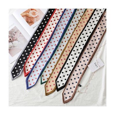 China Wholesale designer print ribbon polka dot seven colors soft smooth feeling long scarf for women for sale