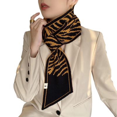 China Winter European and American custom high quality stylish warm scarves zebra stripes zebra neckerchief beautiful fashion label warm scarf for sale