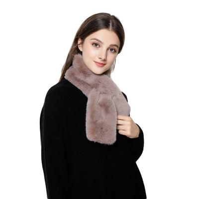 China Wholesale Korean Cute Soft Warm Winter Feeling Tank Top Faux Rabbit Fur Scarf For Women 2022 for sale