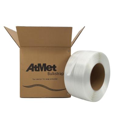 China Packing Machine Polyester Packing Rope White Composite Strap For Container Load for sale