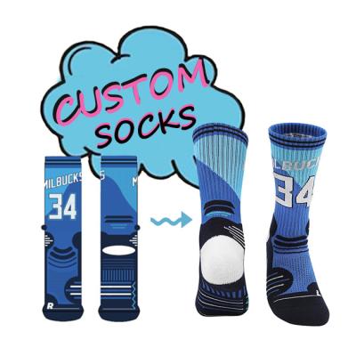 China Breathable CY Socks Low MOQ Custom Design Embroidered Custom Sport Basketball Socks for sale