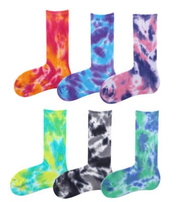 China CY Fashion Trend Designer QUICK DRY Custom Cool Men's Colorful Women's Socks Tie Dye Crew Socks for sale