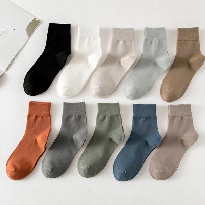 China CY Wholesale QUICK DRY Cotton Crew Simple Comfortable Men's Business Breathable Socks Simple Black White High Quality for sale