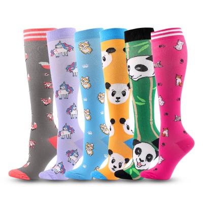 China New Fashion Design Rainbow Soccer QUICK DRY Outdoor Cartoon Knee High CY Socks for sale