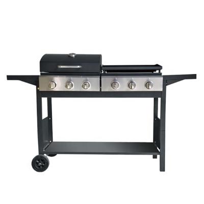 China Hot Selling Adjustable Height Outdoor BBQ Grill Plancha Grill With Trolley for sale