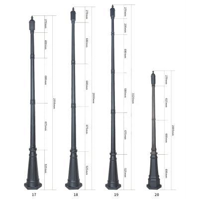 China Removable Solar Garden 3m Garden Light Pole Easy Install Easy Transport Street Light Post for sale