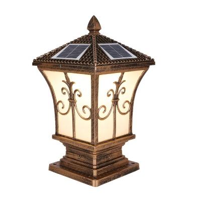 China Aluminum Lawn Garden Decorative Outdoor Waterproof OEM Model Lantern Solar Led Pillar Lights Beautiful for sale