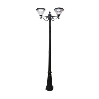 China Garden Body Aluminum Garden Lights Solar Powered Decoration 3m Outdoor Lighting 2 Lamp for sale