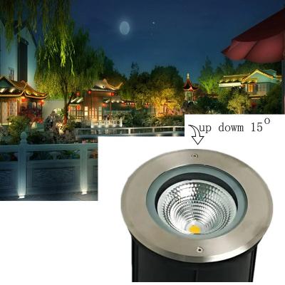 China Decoration Led Ground Light Angle Adjustable IP67 Outdoor Round Underground Led Light for sale