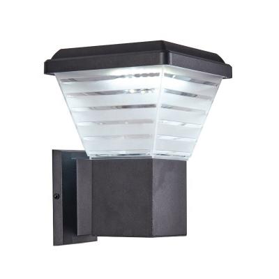 China Outdoor Solar Wall Lights Modern Square Borosilicate Glass Garden Wall Sconce Lamp Waterproof Lights for sale